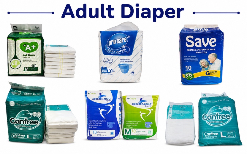 Adult diaper product range
