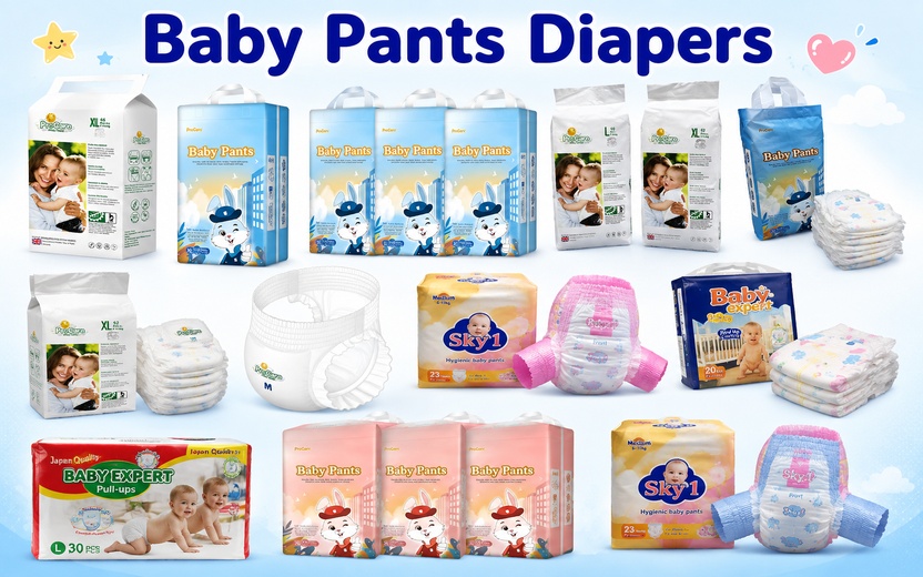 Baby pants diaper product range