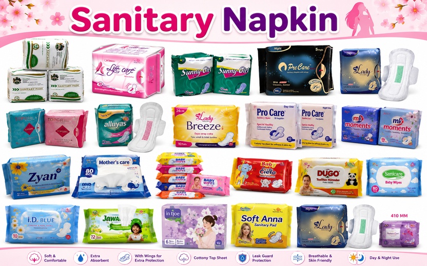 Sanitary napkin product range