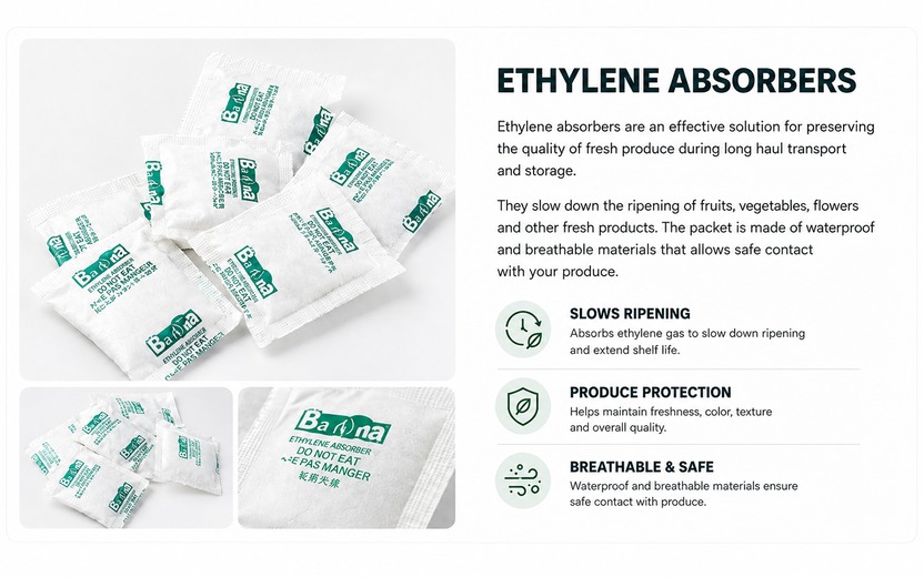 Ethylene absorbers for produce freshness and protection