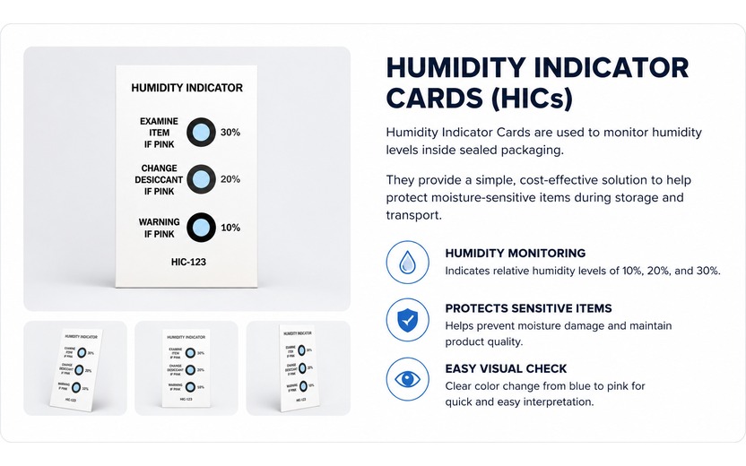 Humidity Indicator Cards for monitoring humidity levels