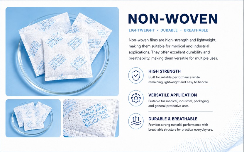 Non-woven desiccant packaging material