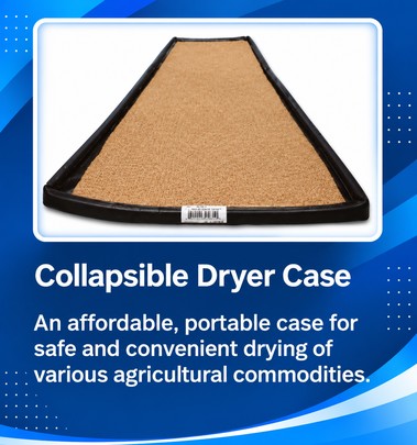 Collapsible Dryer Case for portable agricultural commodity drying.